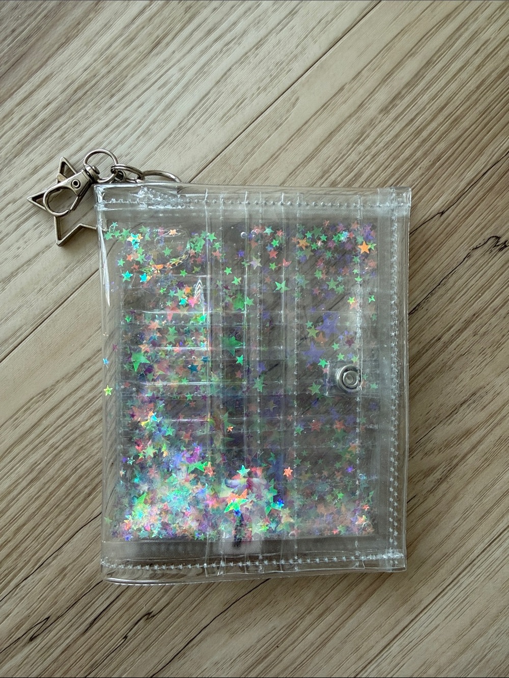 Clear Holographic Star Glitter Card Holder - Unbranded
